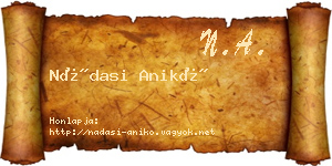 Nádasi Anikó névjegykártya