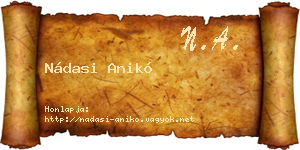 Nádasi Anikó névjegykártya